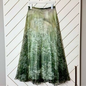 Anthropologie Green A-Line Skirt